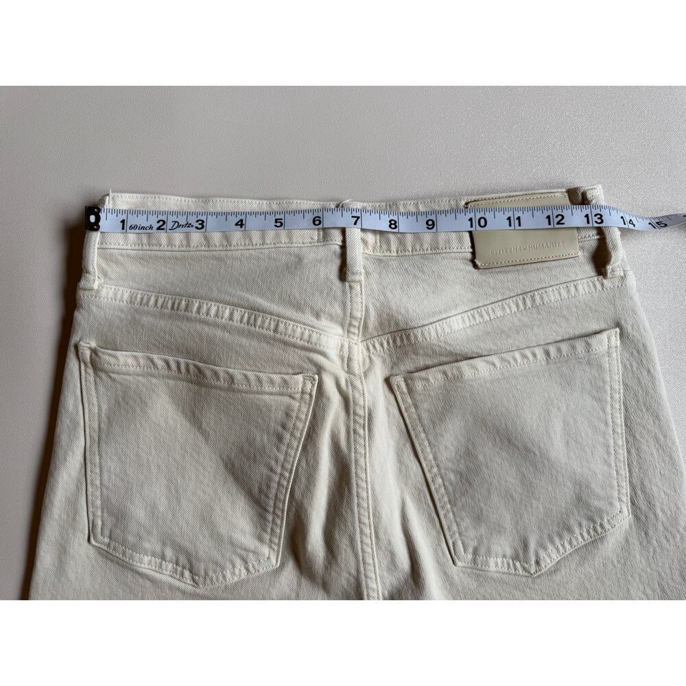 Citizens of Humanity Women's Cream Lyra High Rise Wide Leg Crop Jeans Size 27 - Picture 11 of 16